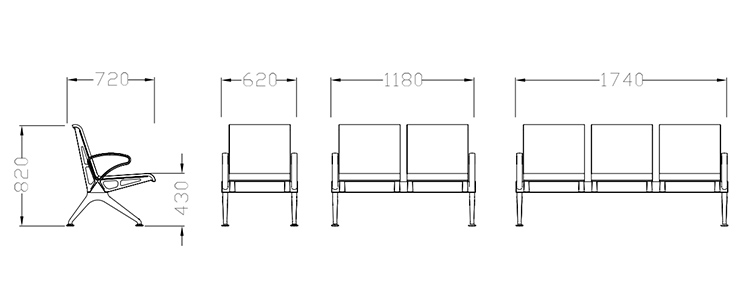 PU机场椅/等候椅/排椅 -SJ9078L(图1) undefined